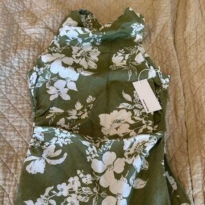 Brand new with tags Reformation olive casette linen long dress